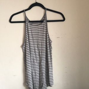 Grey and white striped tank